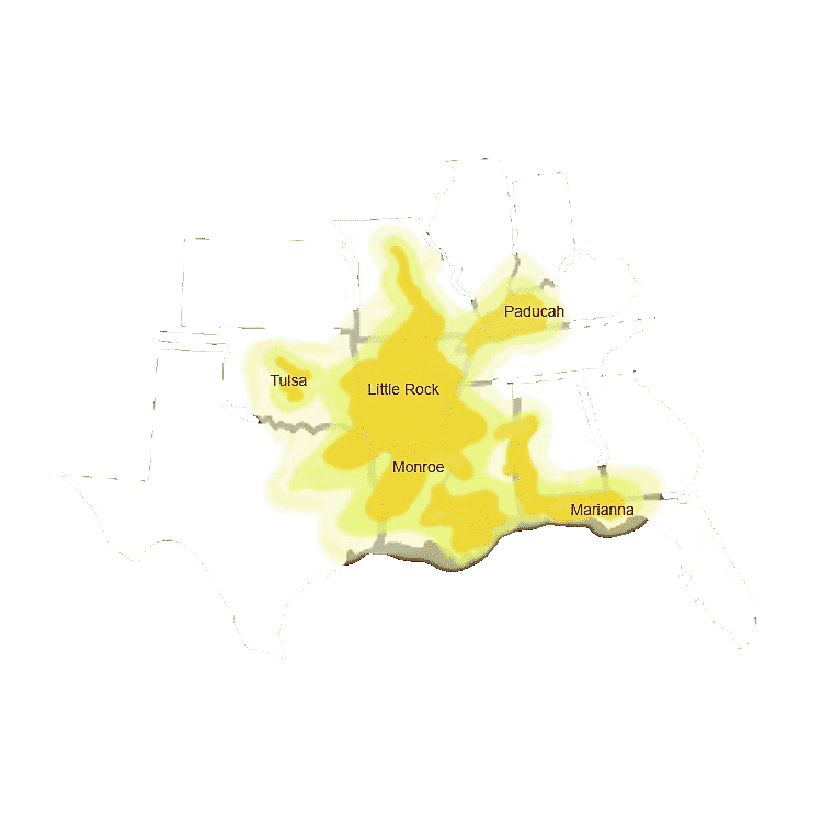 Map of BTB regional coverage
